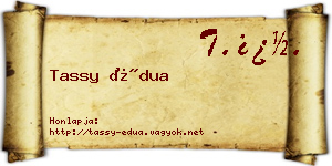 Tassy Édua névjegykártya